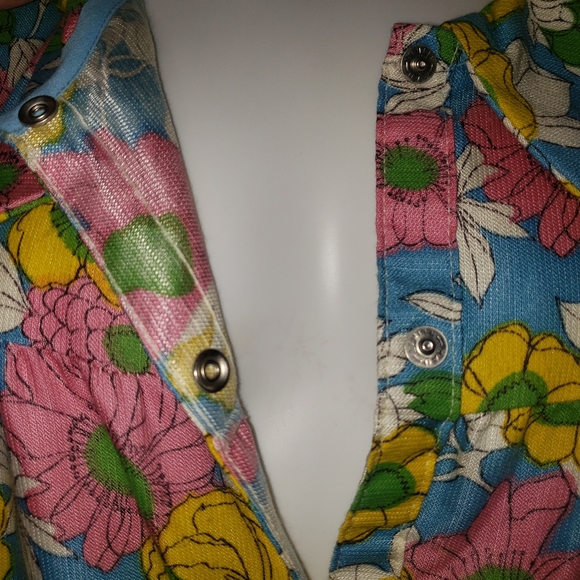 Vintage Lane Bryant 60s Colorful Floral House Coat Plus Size 50-52 - Picture 8 of 15